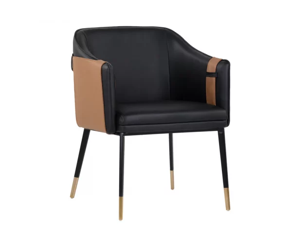 Carter Dining Armchair - Napa Black Cognac